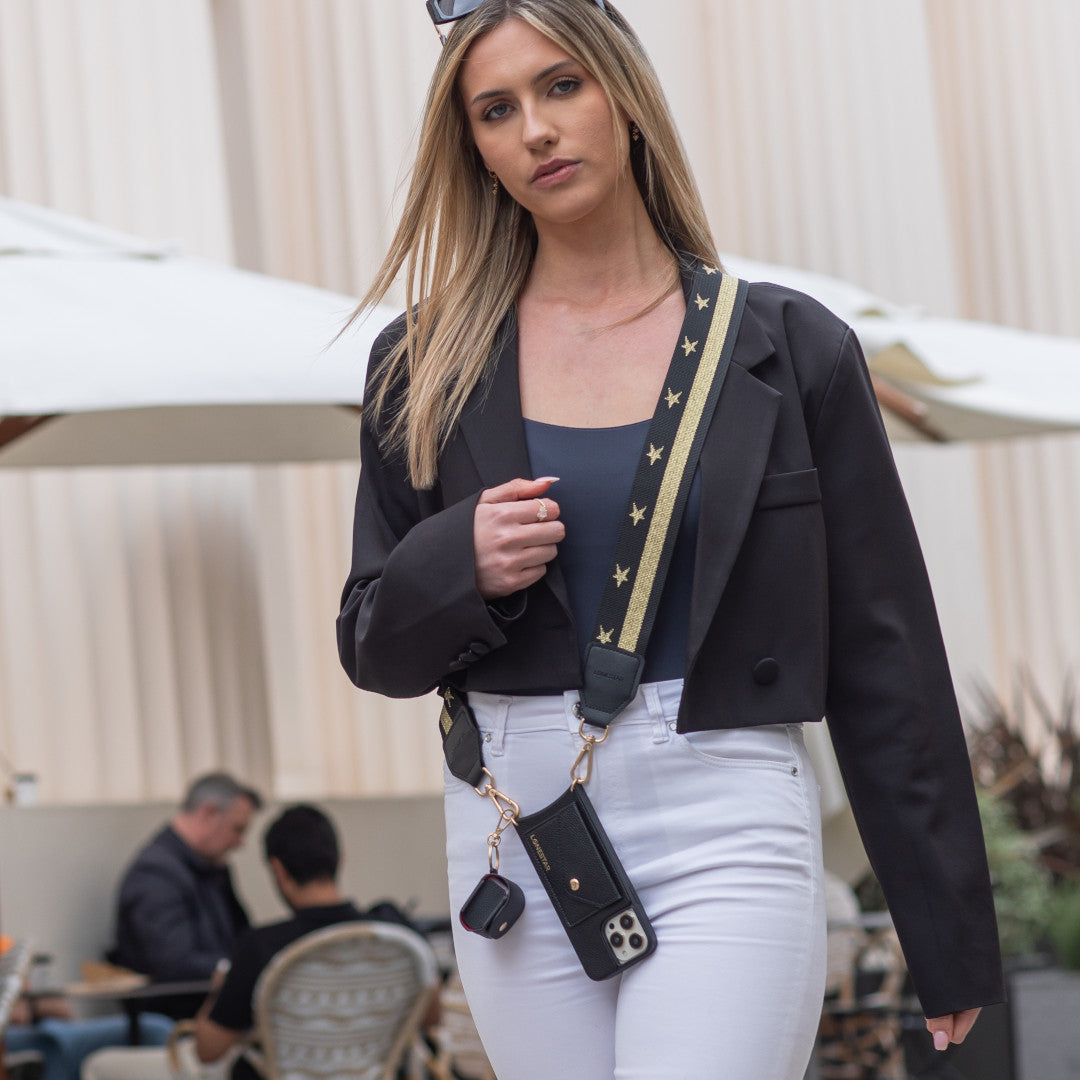 Electra Black Nylon Black Gold Star iPhone 15 Pro Max