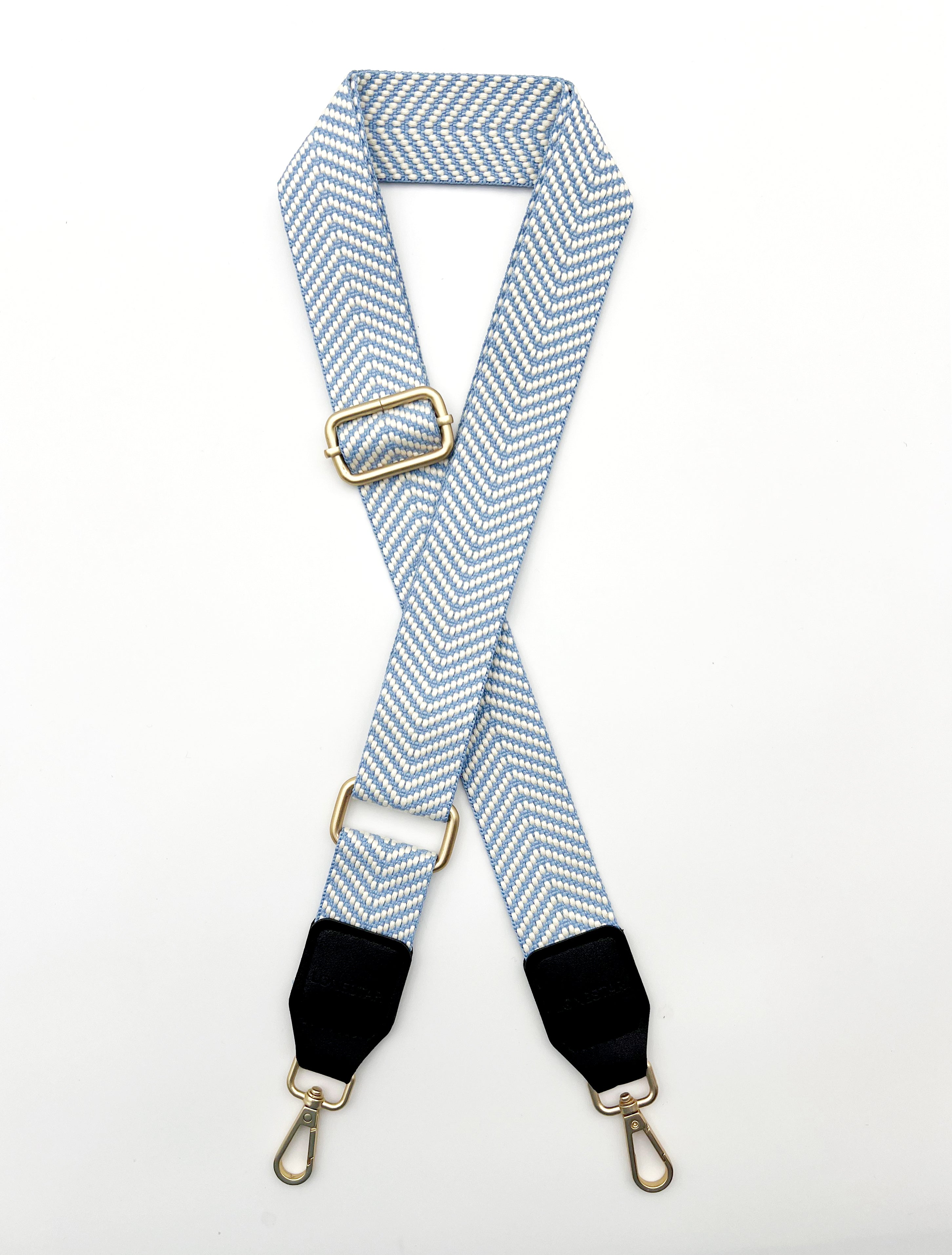 Fabric Light Blue Cream Chevron Strap