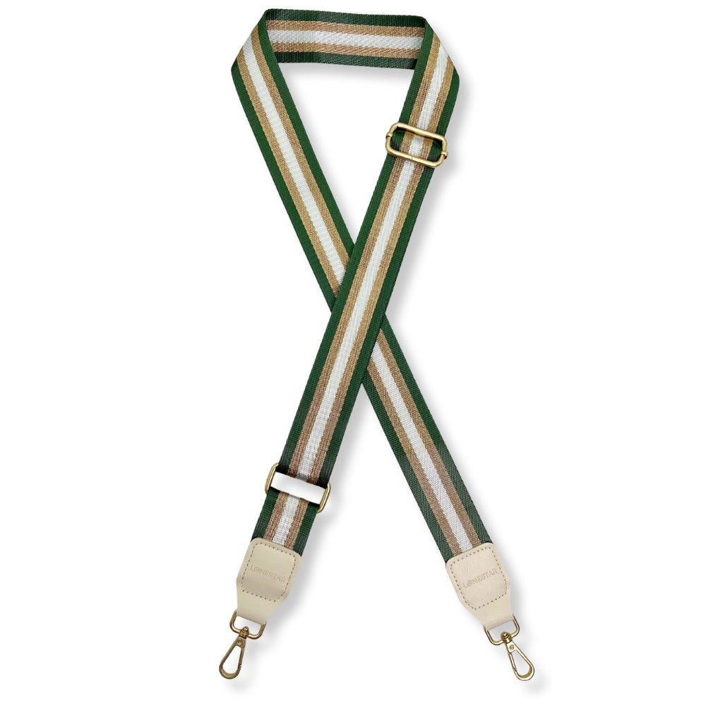 Fabric Green White Striped Strap