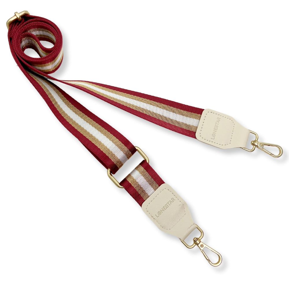 Fabric Red White Striped Strap