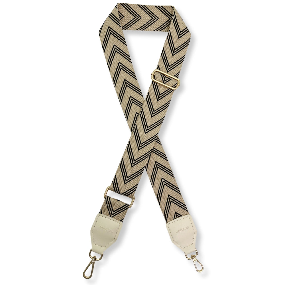 Fabric Black Cream Chevron Strap
