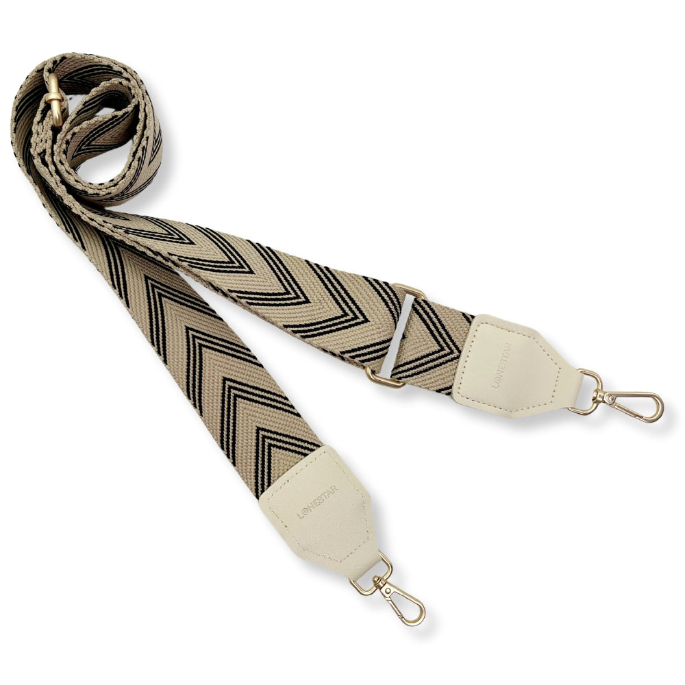 Fabric Black Cream Chevron Strap