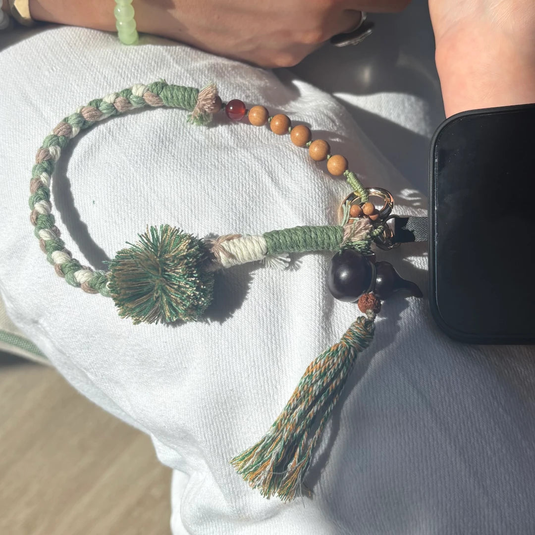 Boho Moss Wristlet