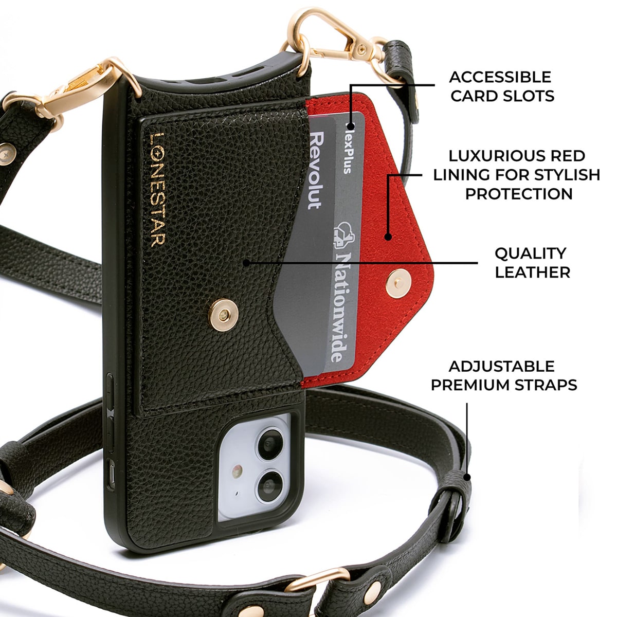 Electra iPhone 12 Case Leather Black