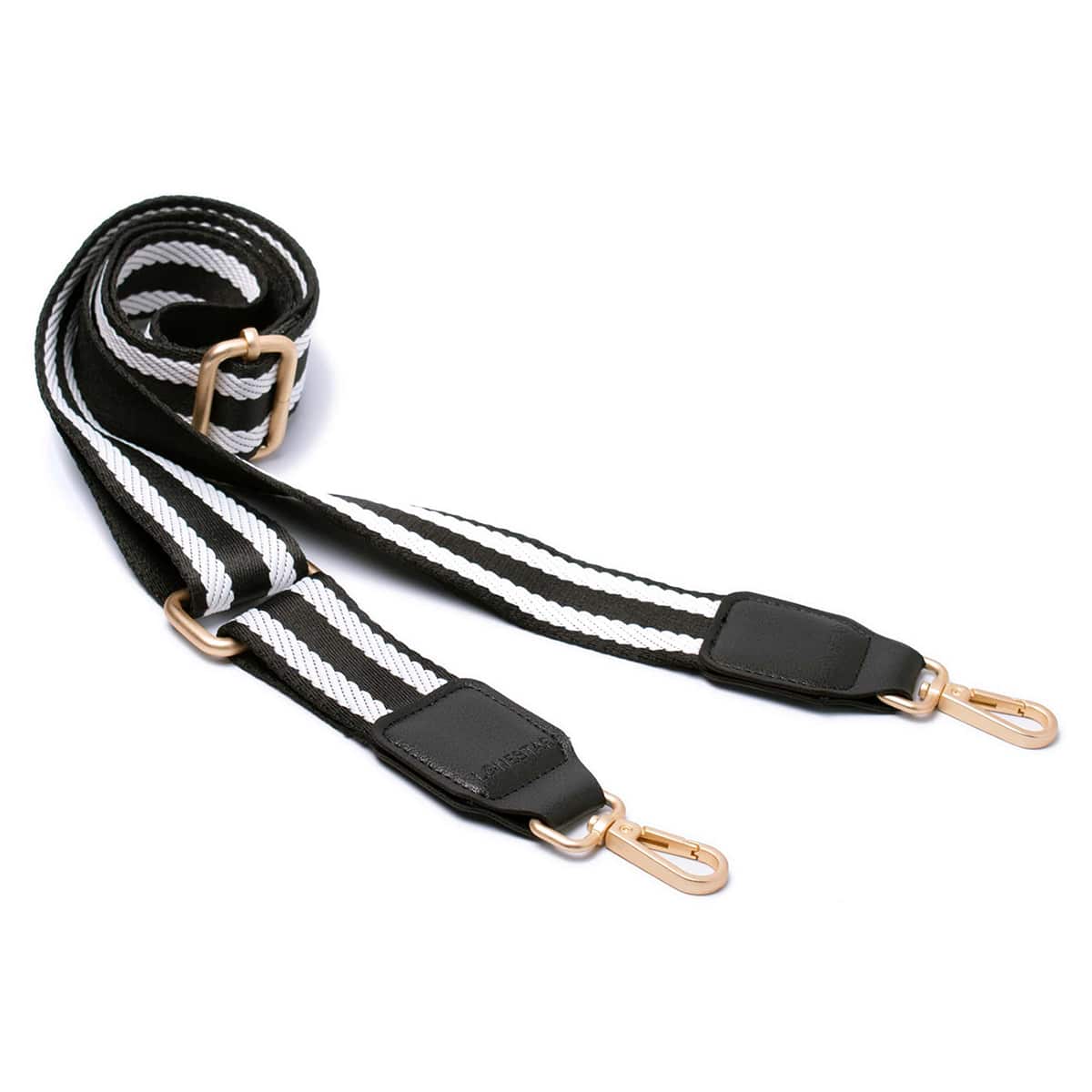 Fabric Black White Striped Strap