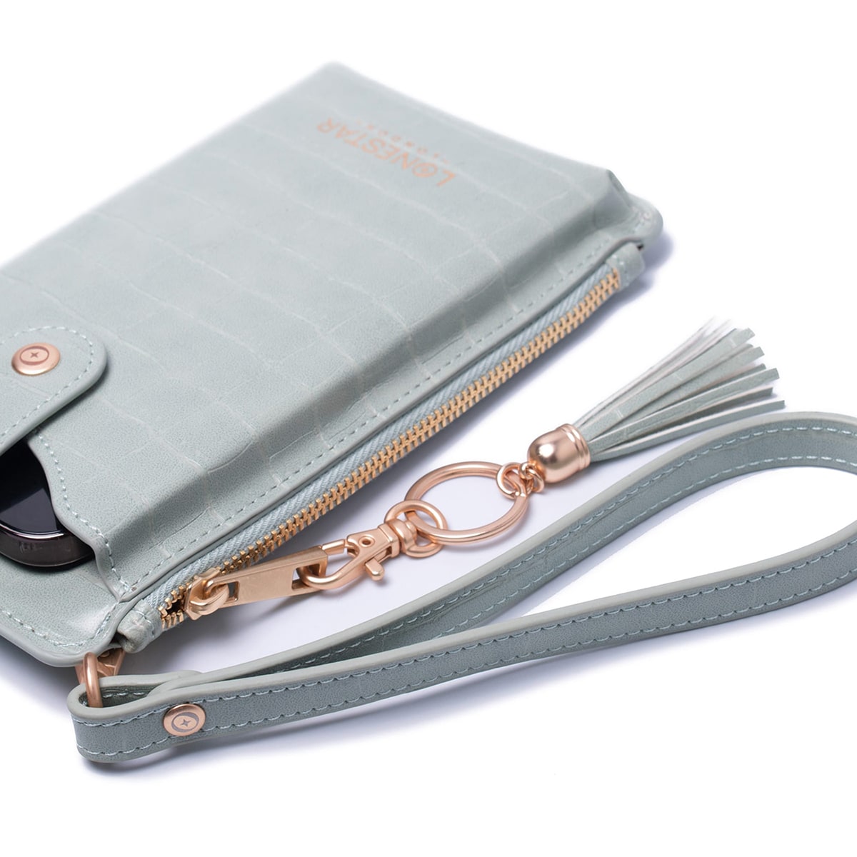 Vintage Teal Tassel Keyring