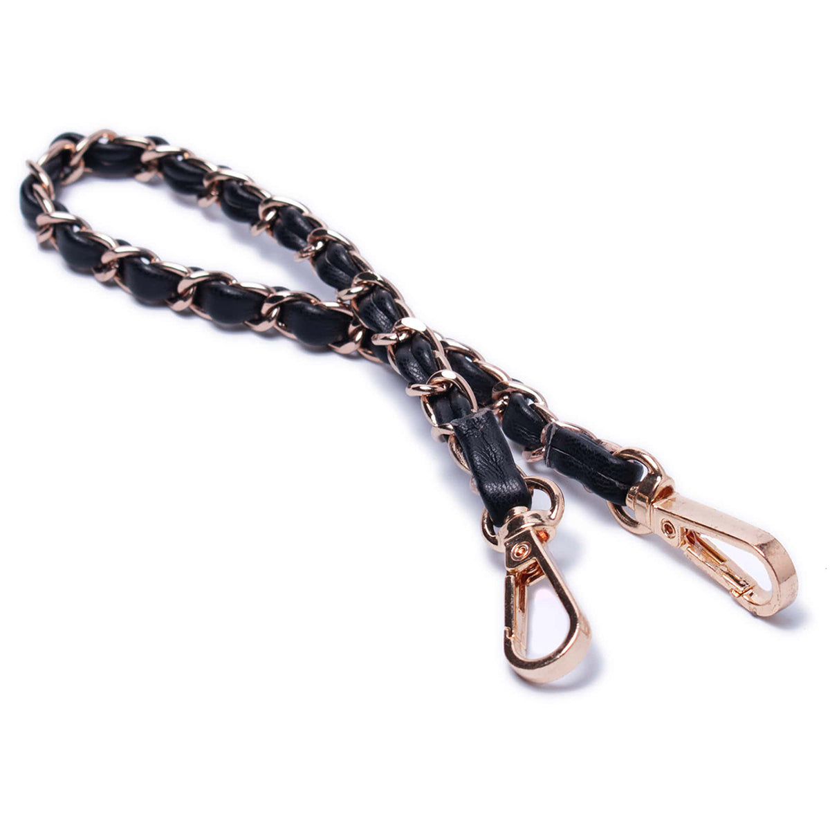 Black Gold Leather Wristlet