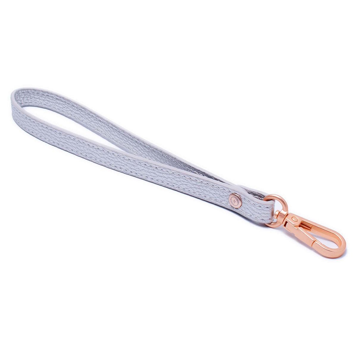 Silver Leather Wristlet