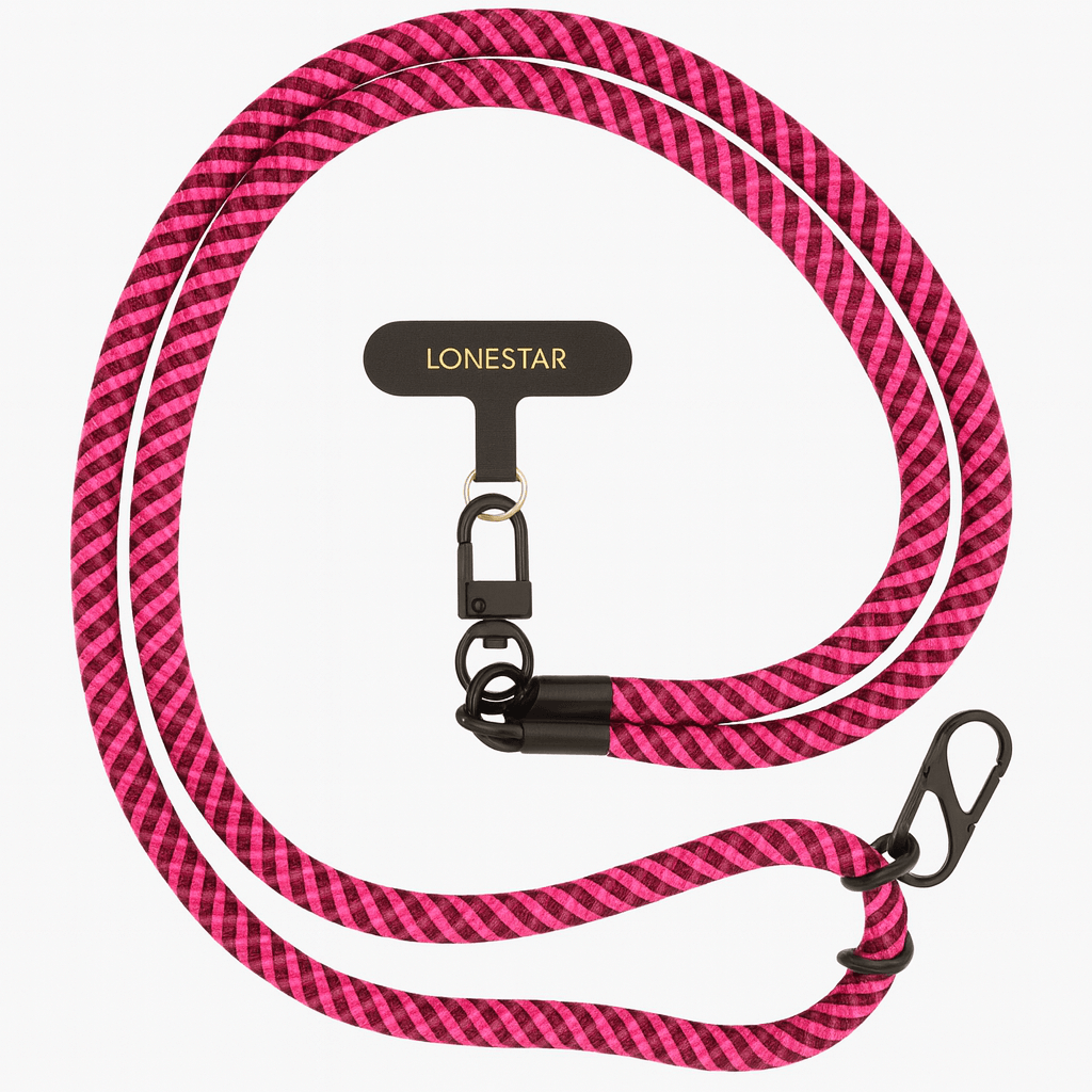 StrapFusion Rope Lanyard Pink Raspberry Chevron