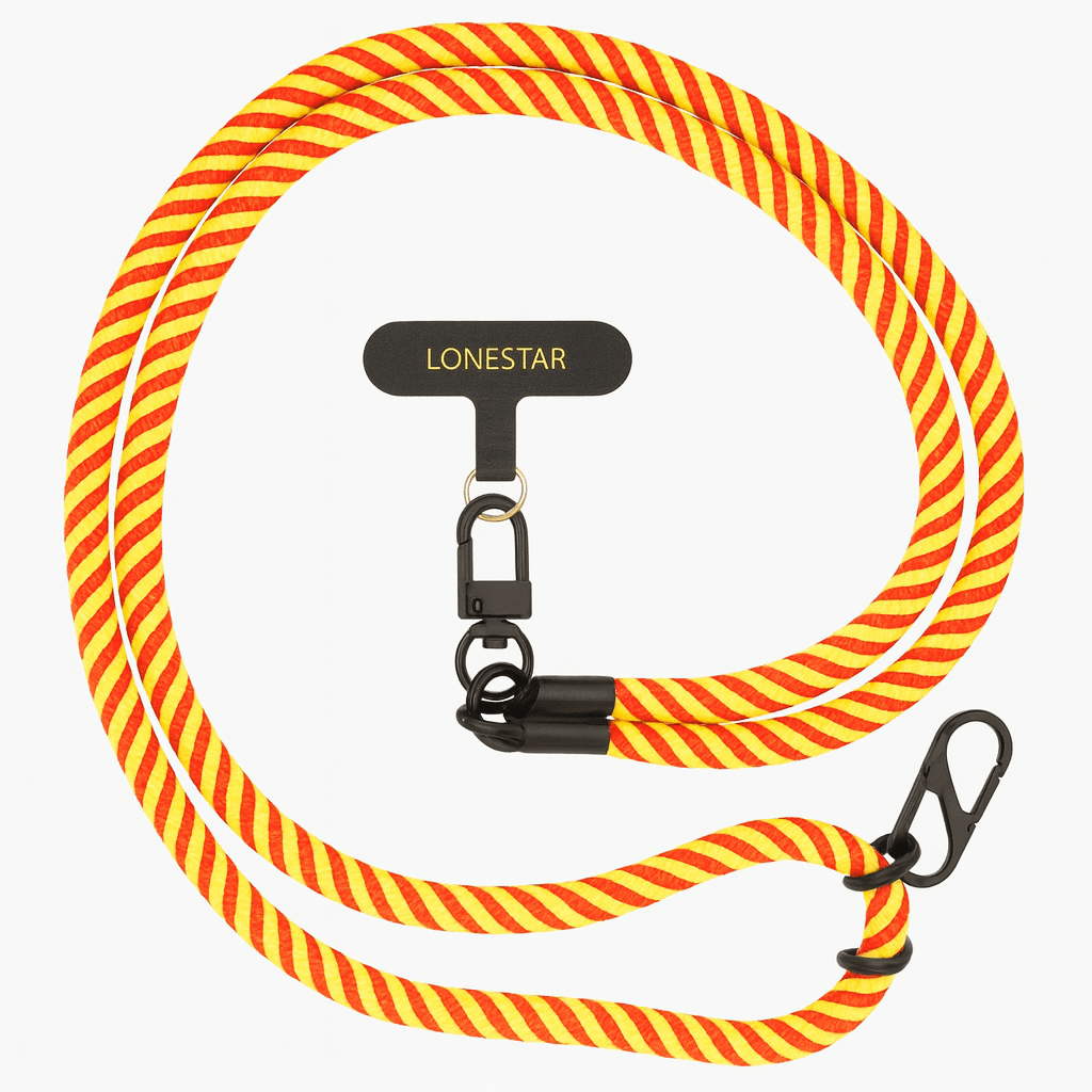 StrapFusion Rope Lanyard Orange Gold Twist