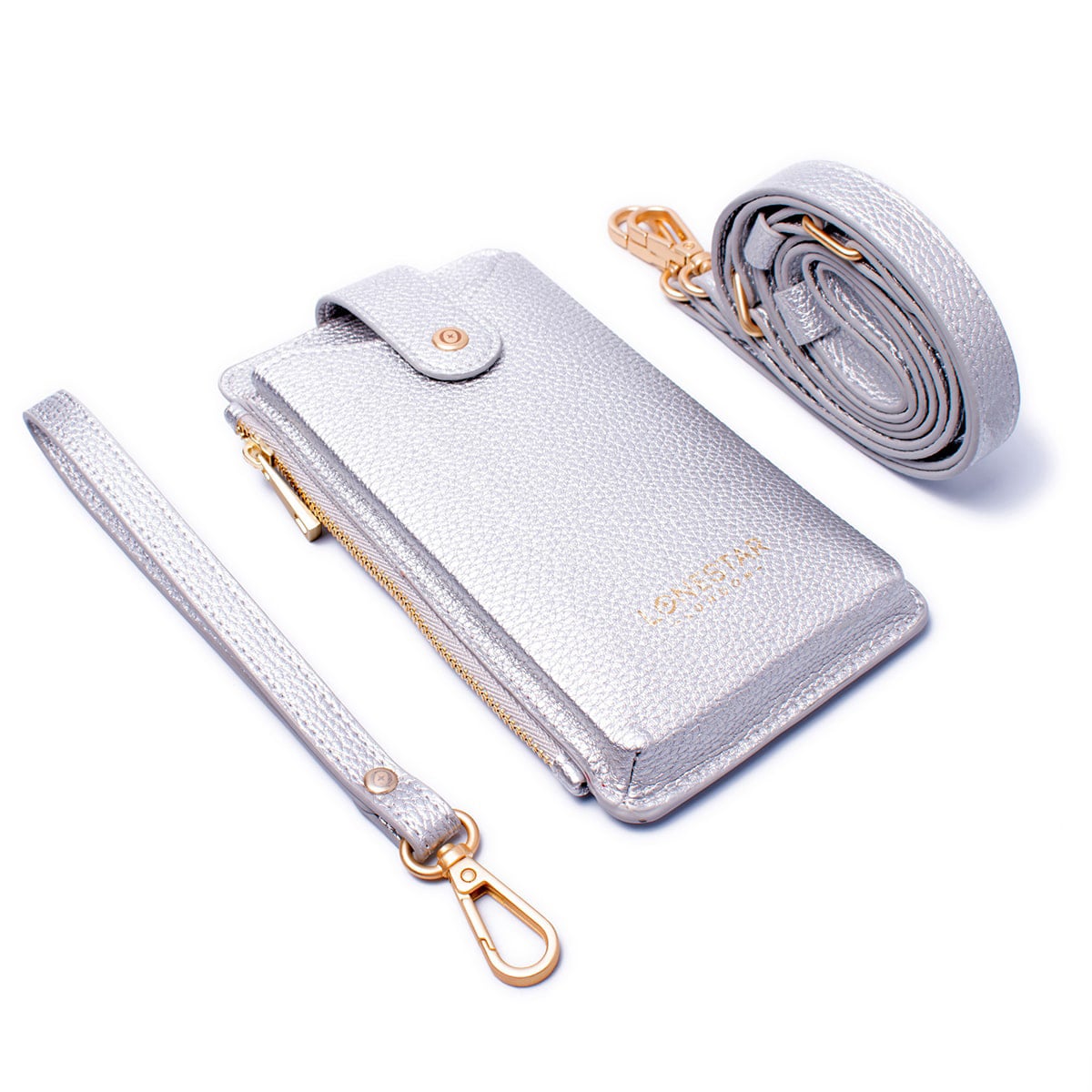Alya Phone Case Bag Leather Silver