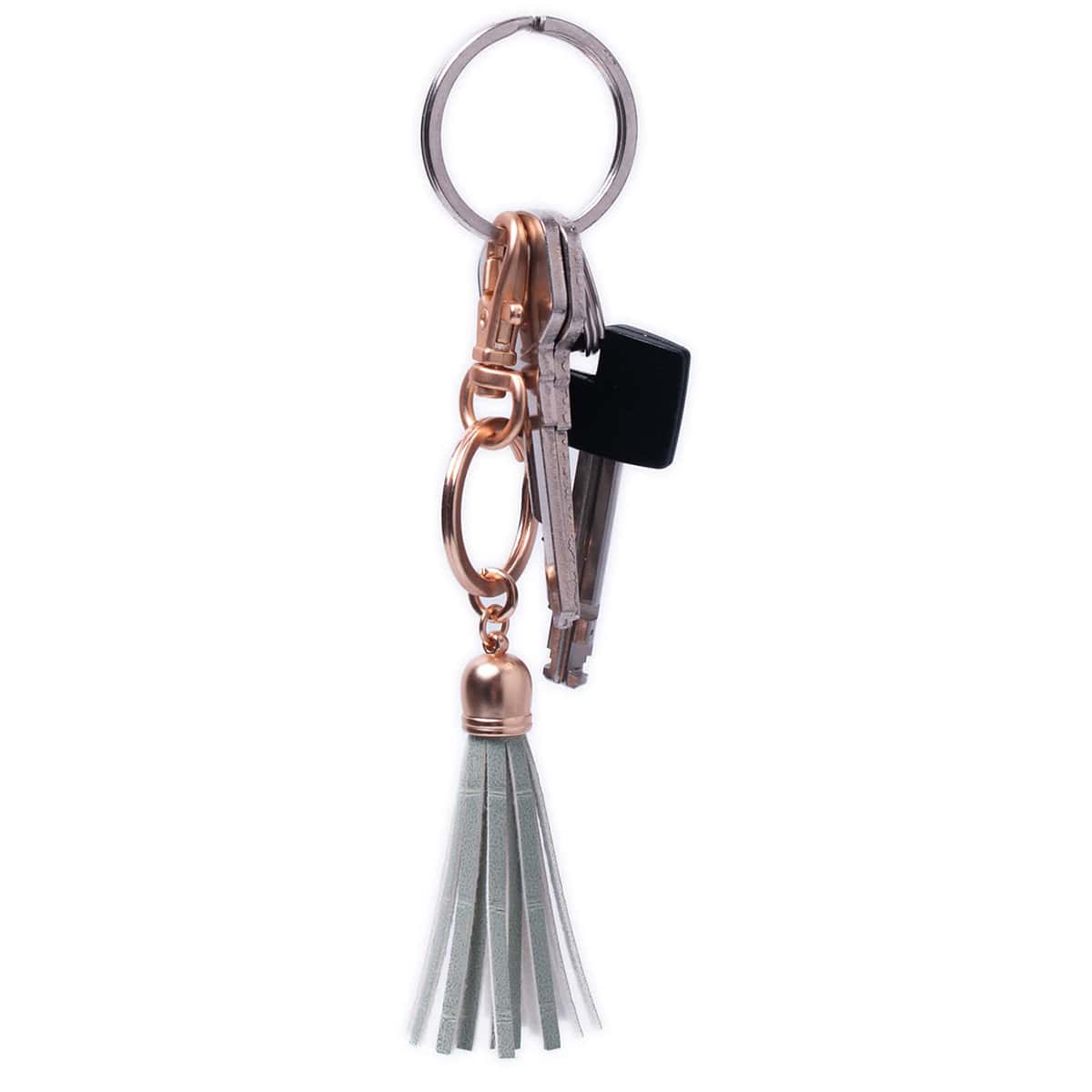 Vintage Teal Tassel Keyring